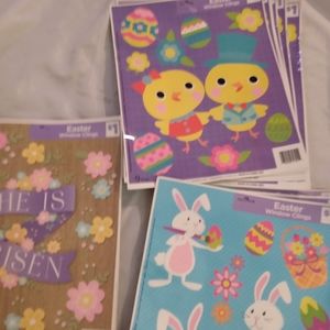 10 Assorted HAPPY EASTER WINDOW CLINGS - new in pack -